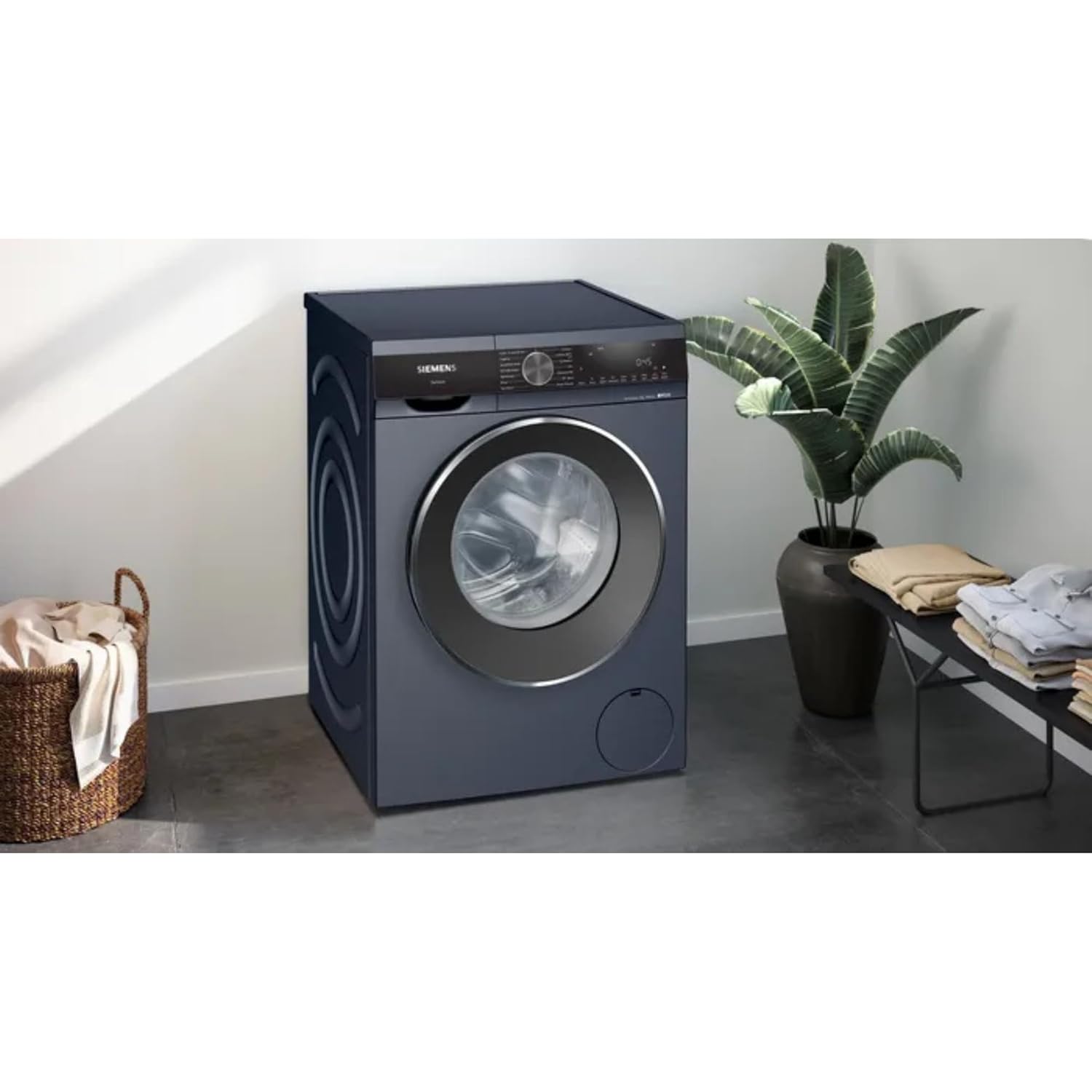 Siemens 8kg 5 Star Stain Treatment Fully Automatic Front Load Washing Machine with Built in Heater (WG34A20PIN, Pretreatment Function & Hygiene Program and 5 Star Inverter, Dark Lake)