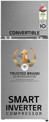 LG 272 L 3 Star Frost-Free Smart Inverter Compressor Double Door Refrigerator (GL-S312SPZX, Shiny Steel, Convertible & Multi Air Flow Cooling)