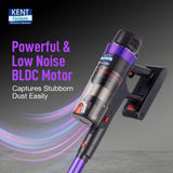 KENT Zoom Turbo Vacuum Cleaner 11614b Cordless Vacuum Cleaner with Swappable Battery (Black, Purple)
