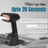 INALSA Garment Steamer,Steam Iron Press - Vertical & Horizontal Steaming up to 22G/Min|1400 Watts|300Ml Water Tank|Ceramic Coated Steam Head|Heats Up in 20s|Detachable Lint & Steam Brush,Cosicosy 1400