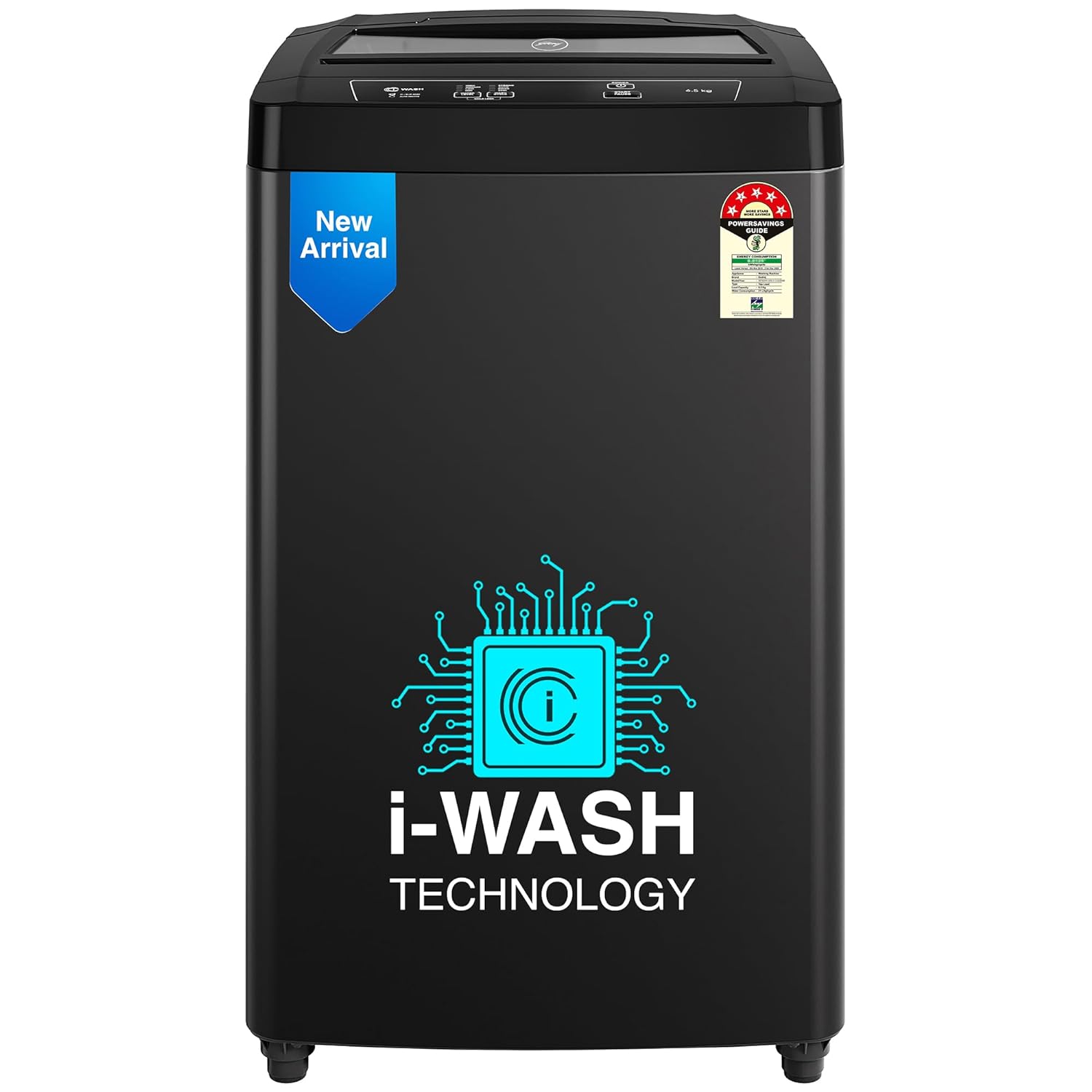 Godrej 6.5 Kg 5 Star I-Wash Technology for Automatic One Touch Wash Fully-Automatic Top Load Washing Machine (WTEON 650 AP 5.0 GPGR, Graphite Grey, With Toughened Glass Lid)