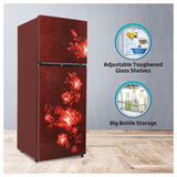 Voltas Beko RFF295D/W0CWR0I0000GD 250L 2 Star Frost Free Double Door Refrigerator Flower Wine