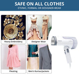Inalsa Garment Steamer 1250 Watts Steam Iron For Clothes-Vertical & Horizontal roning|Compact & Foldable|Quick Heat Up To 22G/Min, Kills 99.9%*Bacteria|Steamer For Clothes(White/Grey)-Travel Pro