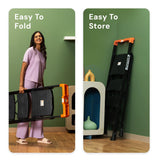 Bonkaso Alloy Steel Climb Master 7-Step Foldable Heavy Duty Ladder for Home, Indoor and Outdoor Purpose with Anti-Slip and Advanced Locking System - (