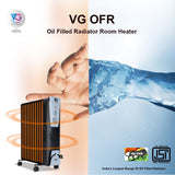 VG OFR Room Heater 13 Fin 2900 Watts Oil Filled Room Heater with PTC Ceramic Fan Heater(OFR 13F DLX Black)