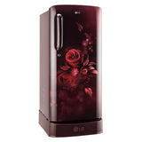 LG 185 L 5 Star Inverter Direct-Cool Single Door Refrigerator (GL-D201ASEU, Scarlet Euphoria, Base stand with drawer)