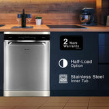 Whirlpool 14 Place Settings PowerClean Pro Technology Dishwasher (WFO 3O33 PL N X IN, Inox, 30% extra space, 11 wash Programs, Clean and Dry