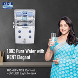 KENT Elegant (11097), 8 L RO Water Purifier (White)