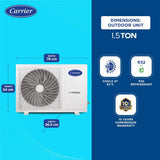 Carrier 1.5 Ton 3 Star 18k Kurve Rxi Inverter R32 Inverter Air Conditioner