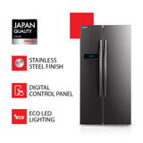 TOSHIBA 587 L with Inverter Side by Side Refrigerator (GR-RS530WE-PMI(06), Stainless Steel Finish)