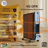 VG OFR Room Heater 13 Fin 2900 Watts Oil Filled Room Heater with PTC Ceramic Fan Heater(OFR 13F DLX Black)