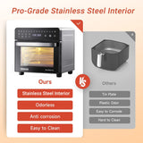 INALSA Air Fryer Oven|15L, 1600W|Stainless Steel Body|16-in-1 Functions,Fry,Bake,Grill,Dehydrate,Roast& Reheat|16 Preset|Rotisserie & Convection|Dishwasher Safe Accessories|2Yr Warranty,Aero Smart 15