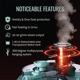 INALSA Standing Iron Garment Steamer-2000 W|Variable Control Knob |1.7 L Detachable Water Tank|Adjustable Iron Board|Vertical & Horizontal Steaming up to 30g/min|28 sec Fast Heating-STEAM MASTER PLUS