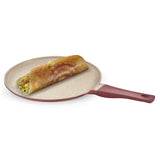 Prestige 27cm Omega Die-Cast Non-Stick Omni Tawa | 3-Layer Coating | Die-Cast Body | Metal Spoon Friendly | Heavy Base | Pink