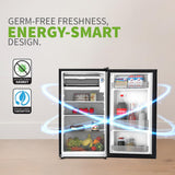 SHARP 92 L 2 Star Mini Direct Cool Single Door Refrigerator |Japan 7 Shields Protection|Vegetable Box| Toughened Glass shelves I (Metal Black, SJ-MRW1)