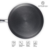 Arttdinox Triply Non Stick Tawa Stellar Stainless Steel | Etched Dosa Non Stick Pan | Tava for Roti | Gas and Induction Base | By Jindal Lifestyle, 28cm,