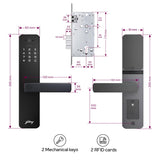 Godrej Smart Lock I Catus Connect I Digital Lock for Wooden Door | 5 in 1 Access I WiFi I Fingerprint I RFID Card I PIN Access I Mechanical Key I 3 Strong Locking Dead Bolts I Champagne Gold