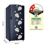 IFB 187L 2 Star Direct-Cool Single Door Refrigerator (IFBDC-2132NBFE, Floral Falls Blue) Extraordinary Space with Humidity Controller