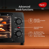 Pigeon Oven Toaster Grill 14 Liters OTG| 850 Watts| Toast, Grill, Bake & Roast | Heat Resistant Tempered Glass| Black