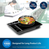 Philips HD4934/00 1300W Induction Cooktop with Triple MOV for 4kW surge protection with soft touch control