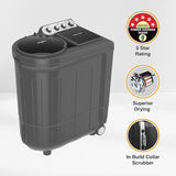 Whirlpool 8.5 kg 5 Star with Auto Restart, End of Cycle Buzzer, Lint Filter and Collar Scrubber Semi Automatic Top Load Washing Machine Grey (MAGIC CLEAN 8.5 GREY DAZZLE (10YR)-N)