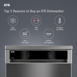 IFB 14 Place Settings with DeepClean Technology Freestanding Dishwasher (Neptune VX14, Inox Grey, 70° Hot Water Wash with Hygienic Steam Drying)