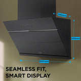 Midea Kitchen Chimney with 1800 m³/hr Air Suction, Slant, BLDC Motor, 90 CM with WiFi, Intelli Auto Clean, Multi Speed Control, Magnus MH90J63ET25BF-IN