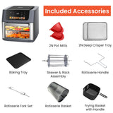 INALSA Air Fryer Oven 2100 W|18 L Capacity|8 Preset Functions with Roast,Reheat,Dehydrate,Bake|LED Touch Display|Rotisserie & Convection, Aero Crisp Pro18