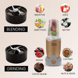 INALSA Bullet Belle Pro Mixer Grinder|5 Jar include 2 Storage Jar For Smothies,Coffee,Dry fruits & Wet Grinding|600 W, Copper Motor|3 Blades Including Froth Blade with 2 Sipper & 1 Seasoning Cap