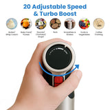 INALSA Nutri Blender with Hand Blender Attachment|1800W DC Motor|20 Speed Control + Turbo Speed|Chopping, Whisking,Frothing & 2Ready To Go Bottles|SS Blades & Rod|2 Yr Warranty|1800 Blend N Go