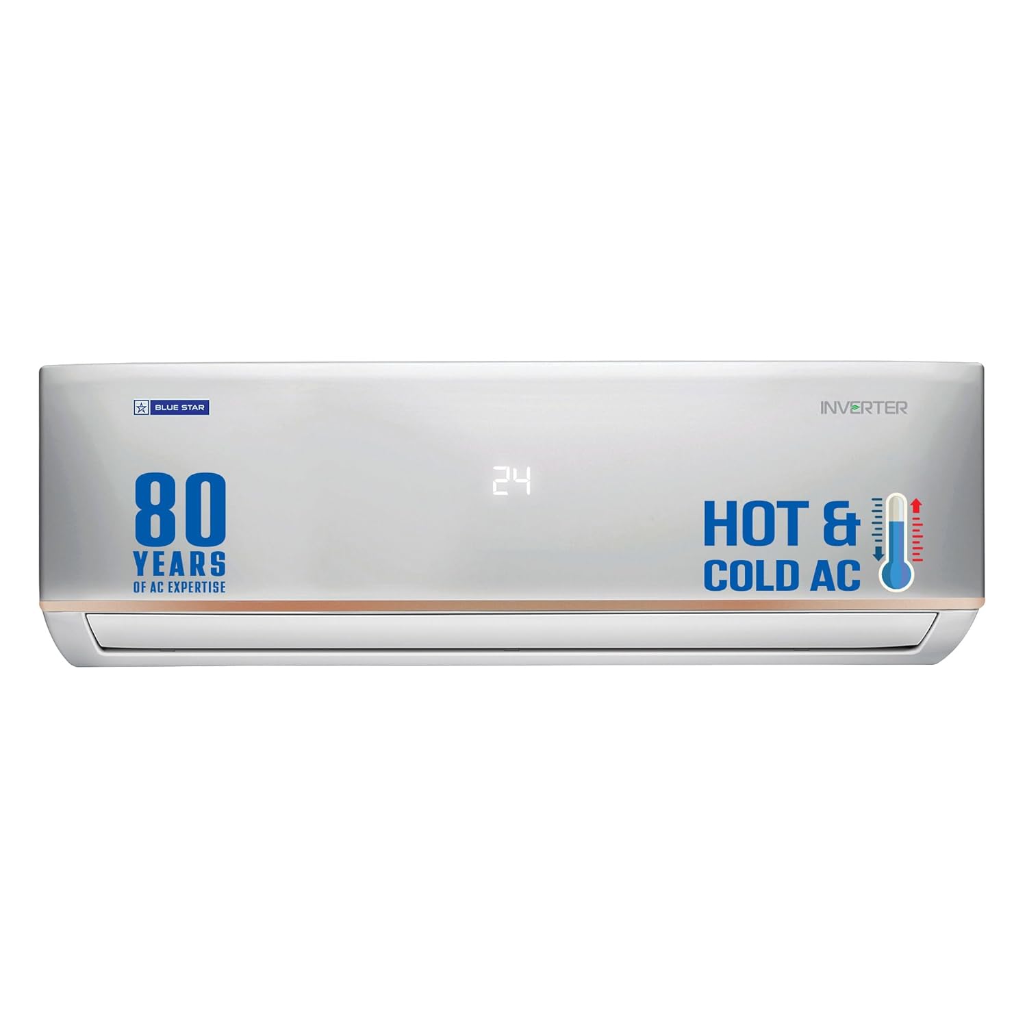 Blue Star 2 Ton 3 Star Hot and Cold Inverter Split AC (IC324DNUHC, White)