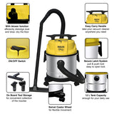 INALSA Wet and Dry Vacuum Cleaner for Home, 12 LTR Capacity,1200 W, 17 kPa Suction, Blower Function, Wet Vacuum Cleaner for Sofa, House Cleaning Machine,Stainless Steel Body (WD 12)
