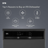 IFB 14 Place Settings with DeepClean® Technology Freestanding Dishwasher (Neptune VX14, Inox Grey, 70° Hot Water Wash with Hygienic Steam Drying)