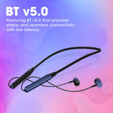 ZEBRONICS Zeb Evolve Wireless Bluetooth in Ear Neckband Earphone, Rapid Charge, Dual Pairing, Magnetic earpiece,Voice Assistant with Mic (Blue)