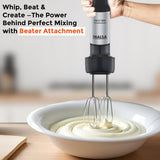 INALSA Hand Blender Mixer|1700W Copper Motor|Chopper,Dough Maker,Whisker & Jar Attachment|Low Noise|20 Speed Control & Turbo Function|BPA Free|Anti-Splash,Robot Inox 1700 Mix N Blend