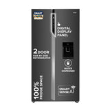 Haier SmartChoice 596L 3Star 2-Door Water Dispenser Side by Side Frost Free Refrigerator (2025 Model, HRS-682WGKU1, Graphite Black)