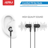 ARU AEP-10 Champ in Ear Headet with Mic- Black