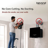 Beyond Appliances Cube 60 BLDC Plug N Play Ductless Kitchen Chimney | 1600 CMH | Auto Clean | 5-Stage Charcoal Activated Filter | Touch Control | 3-way Suction | 48dB Low Noise | Black,CUBE60-BLDC-BLACK(BA-CU-CB-PP-BL-60-CH)