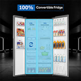 Haier 602 Litres 3 Star Frost Free Side by Side Convertible Refrigerator with Magic Cooling Technology (HRS-682SS, Shiny Steel)