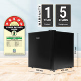 Haier 42 L Mini Refrigerator with Direct Cool Technology - Single Door Design, Energy Efficient, Compact Size - Ideal for Home, Office, and Dorm Rooms (Black Steel, HRD-55KS, 2024 Model)