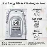 Samsung 7 KG, 5 star, Hygiene Steam with Inbuilt Heater, LED Display, Diamond Drum, Fully-Automatic Front Load Washing Machine with 20 years warranty on Digital Inverter(WW70R20GLSS/TL, DA SILVER)