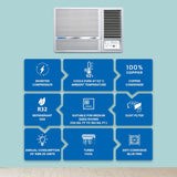Blue Star 1.5 Ton 5 Star Inverter Window AC ( WIE518L, White)