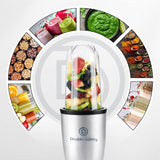 Nutri Go 500W Nutri Blender For Juicing, Mixing & Blending | 3 Jars | Juicer Mixer Grinder & Smoothie Maker for Kitchen | Stainless Steel Blade,(Silver, 3 Jars)