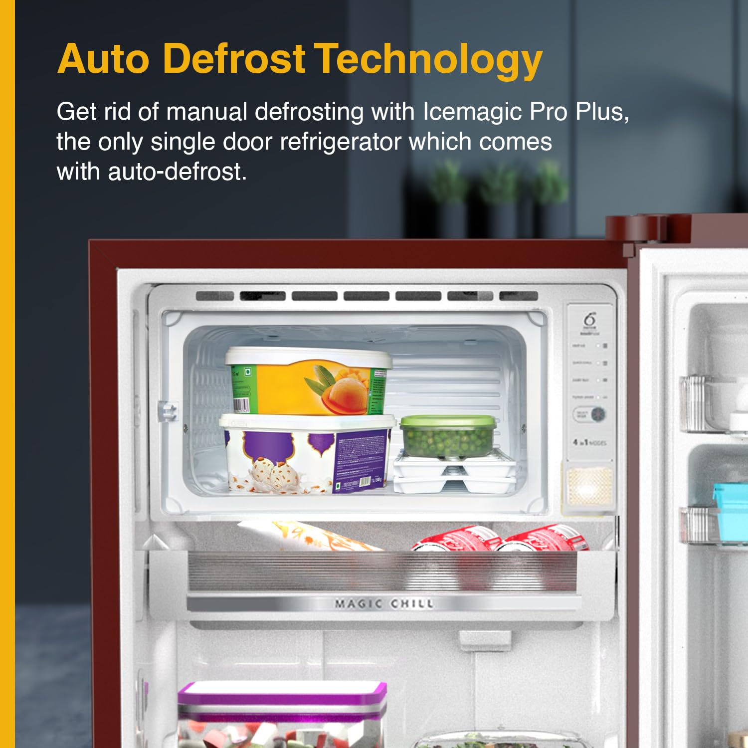 Whirlpool 236 L 4 Star Frost Free Inverter Direct-Cool Single Door Refrigerator (Auto-Defrost, Intellisense Inverter, 260 IMPRO PLUS ROY 4S WINE Breeze-Z, 2024 Model)