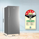 Haier 190 L, 4 Star, Direct Cool Single Door Refrigerator (HED-204DS-P, Dazzle Steel)