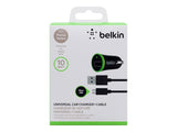 BELKIN UNIVERSAL CAR CHARGER + CABLE BLACK