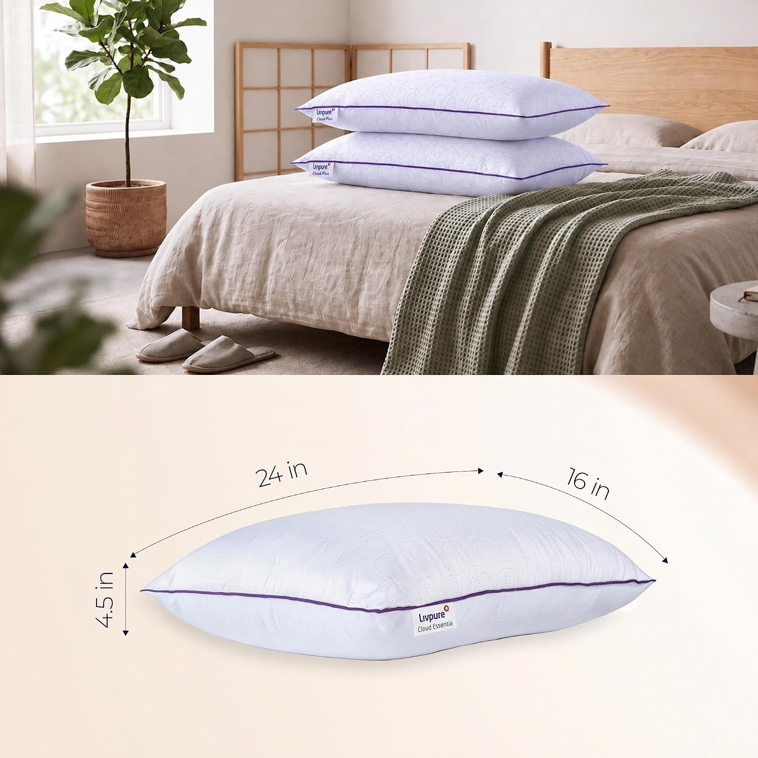 Livpure Smart Cloud Plus Quilted Memory Fiber Sleeping Pillow Pack of 1-LSH-PILL-CLDPLUS-PC1