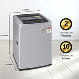 LG 6.5 Kg 5 Star Inverter Turbodrum Fully Automatic Top Loading Washing Machine (T65SKSF4Z, 3 Smart Motion, Tub Clean, Middle Free Silver)-(Touched Up)