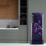 LG 185 L Direct Cool Single Door 5 Star Refrigerator with Base Drawer (Blue Ilan, GL-D201ABIU)