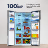 Haier SmartChoice 596L 3Star 2-Door Water Dispenser Side by Side Frost Free Refrigerator(HRS-682SWDU1, Shiny Silver)